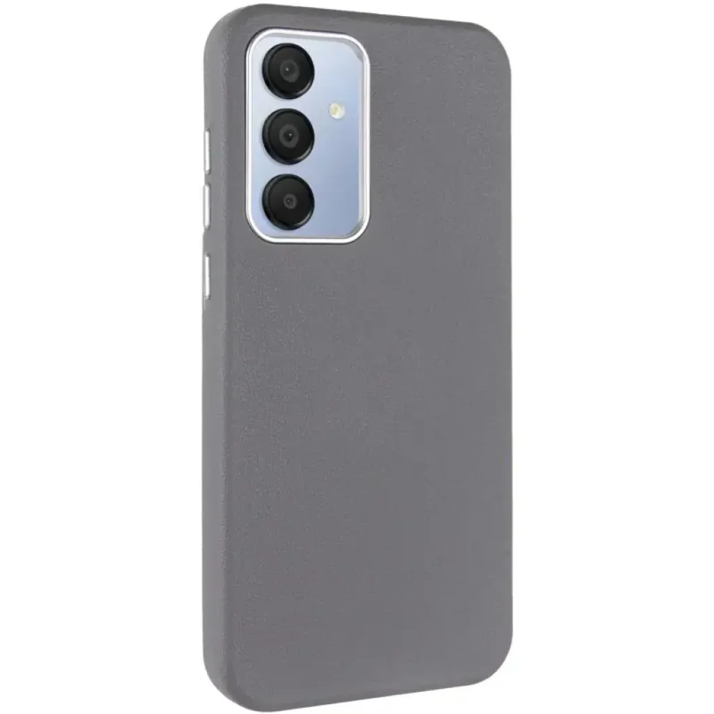 Чехол Leather Case Metal Buttons для Samsung Galaxy S24 Plus, Samsung Galaxy S25 Plus Titanium Gray