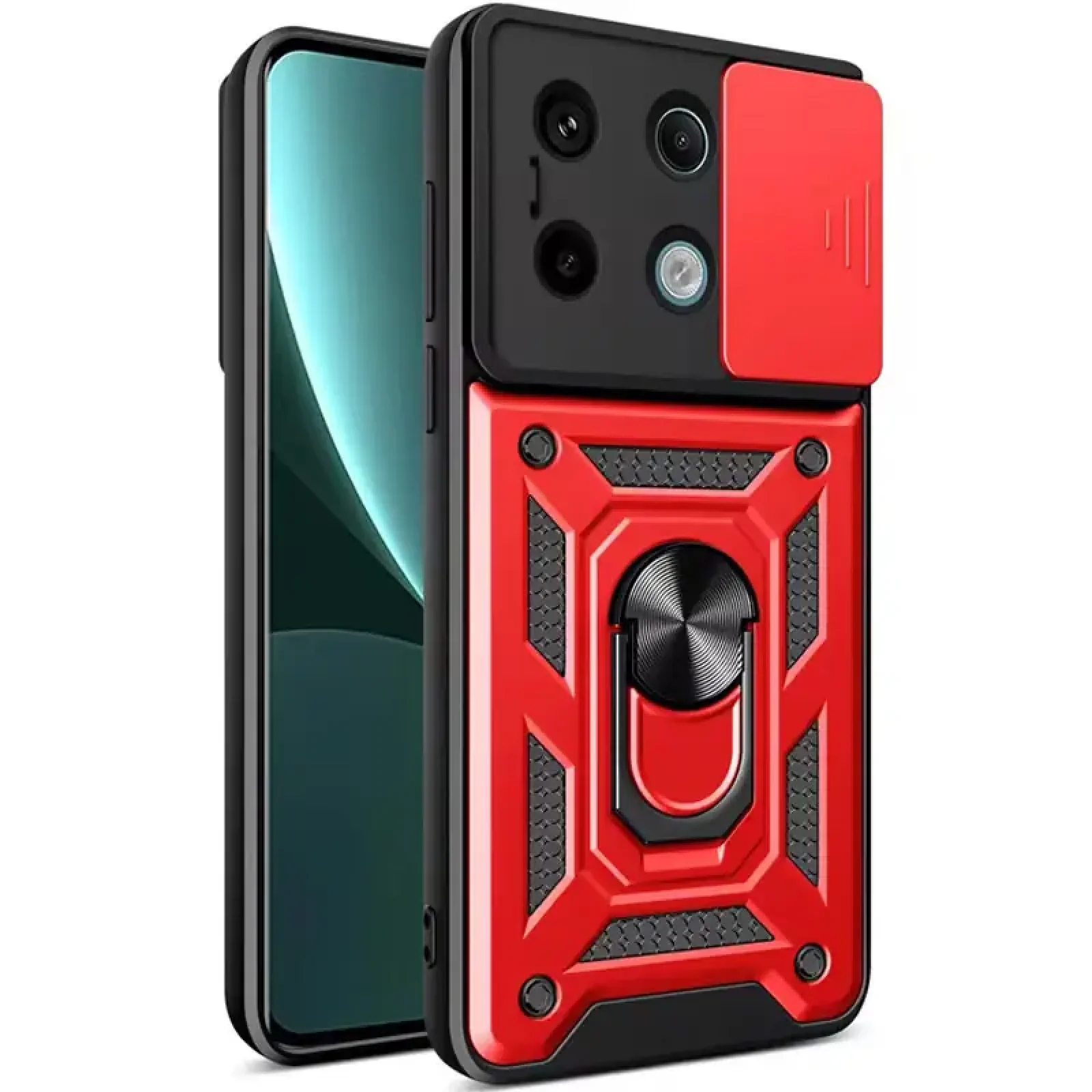 Чехол Camshield Serge Ring для Xiaomi Redmi Note 13 Pro 4G, Xiaomi Redmi Note 14s, Poco M6 Pro 4G Red