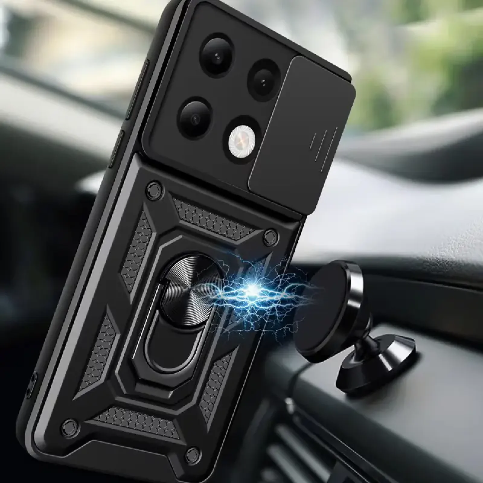 Чехол Camshield Serge Ring для Xiaomi Redmi Note 13 Pro 4G, Xiaomi Redmi Note 14s, Poco M6 Pro 4G Black