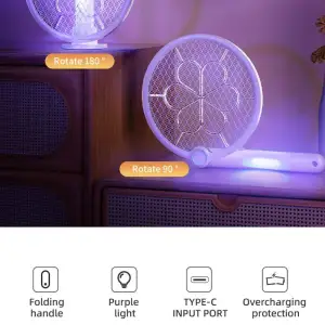 Пастка для комах з UV підсвічуванням WD-989 Rechargeable 1200 mAh White