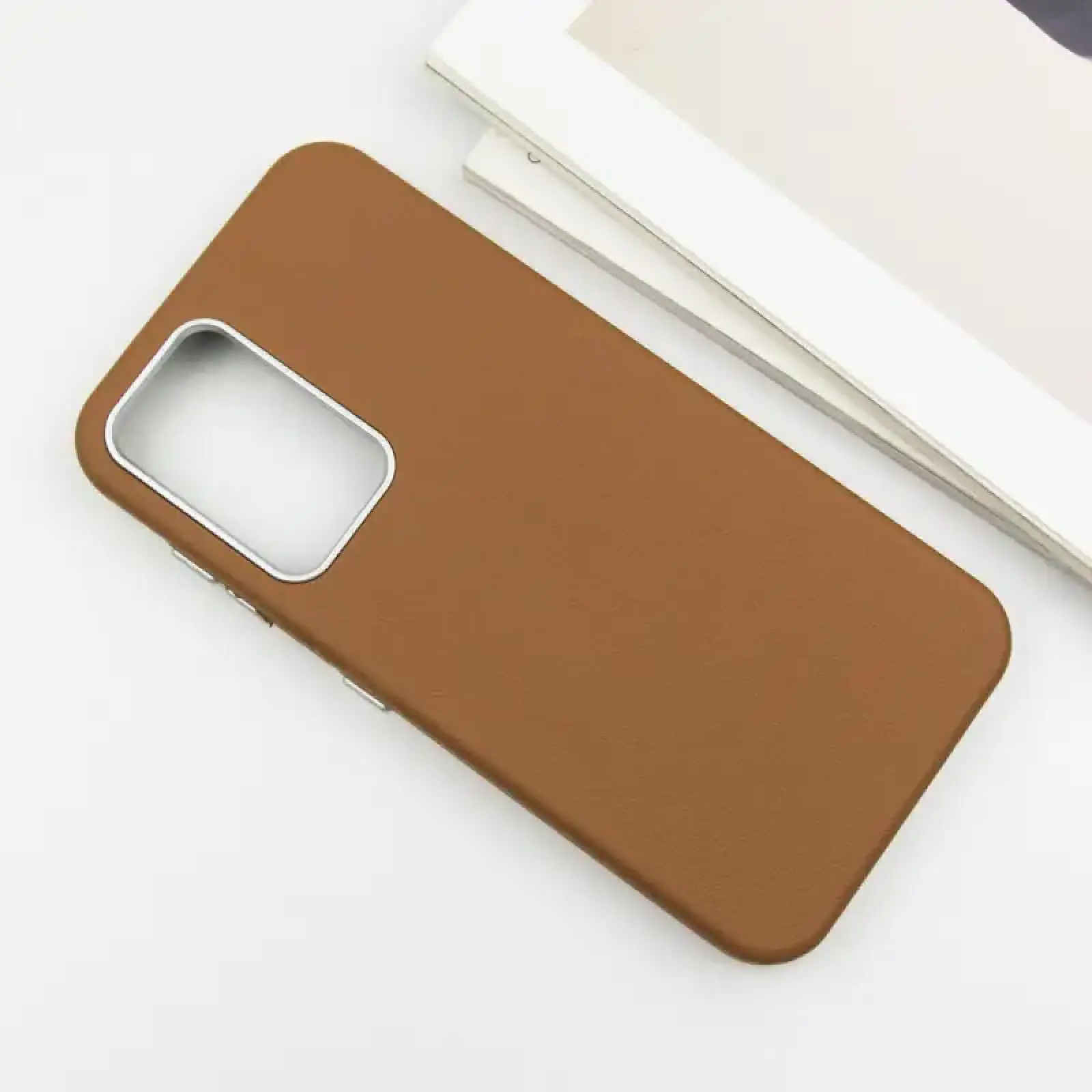 Чехол Leather Case Metal Buttons для Samsung Galaxy A55 Brown