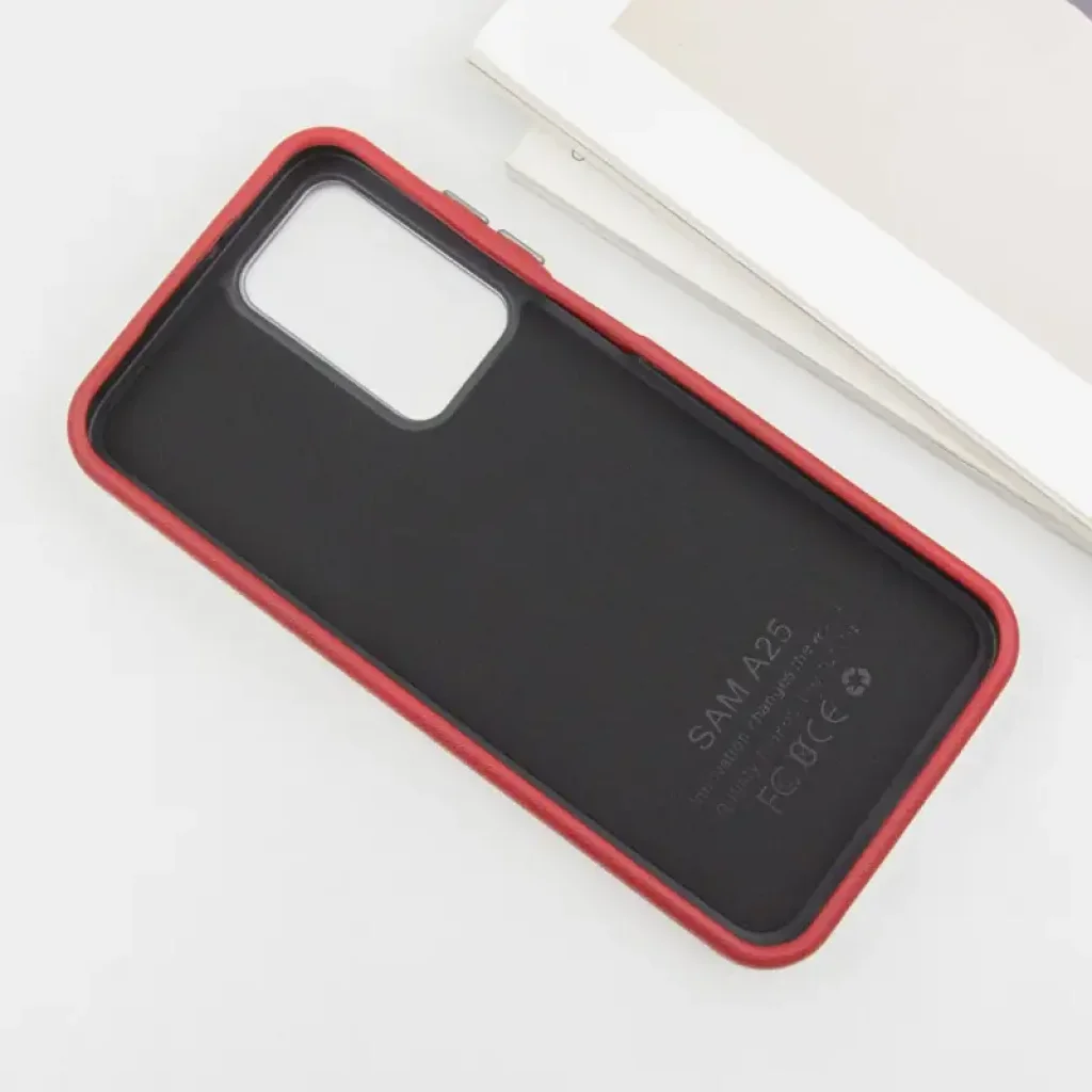 Чехол Leather Case Metal Buttons для Samsung Galaxy A35 Red