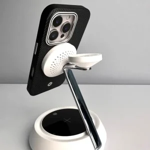 Чохол SGP PC+Leather with MagSafe для Apple iPhone 16 Carbon