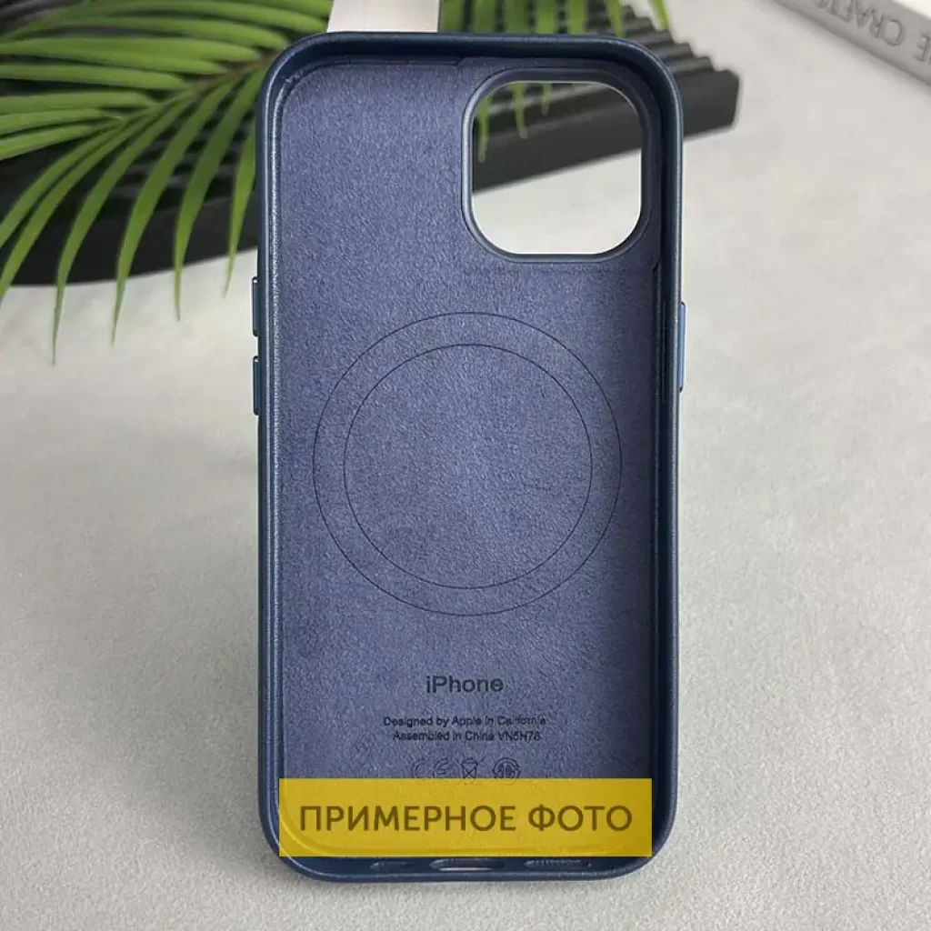 Чохол Leather Case (AAA) with MagSafe and Animation для Apple iPhone 16 Blue