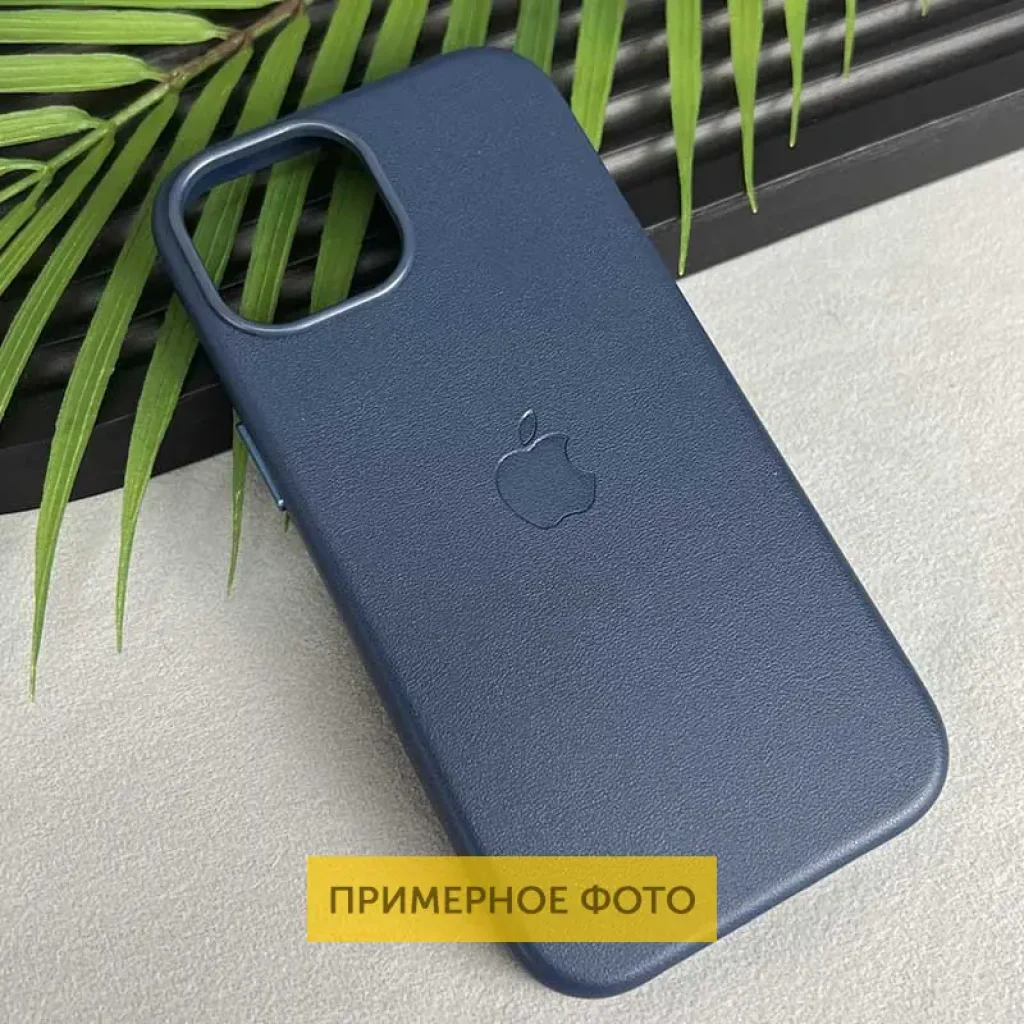 Чохол Leather Case (AAA) with MagSafe and Animation для Apple iPhone 16 Blue