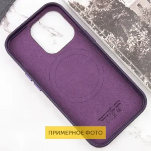 Чохол Leather Case (AAA) with MagSafe and Animation для Apple iPhone 16 Dark Purple