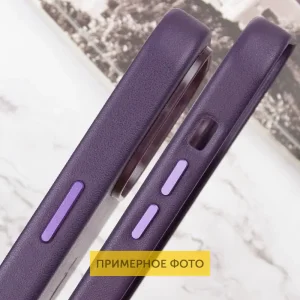 Чохол Leather Case (AAA) with MagSafe and Animation для Apple iPhone 16 Dark Purple