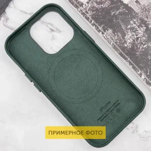 Чохол Leather Case (AAA) with MagSafe and Animation для Apple iPhone 16 Green