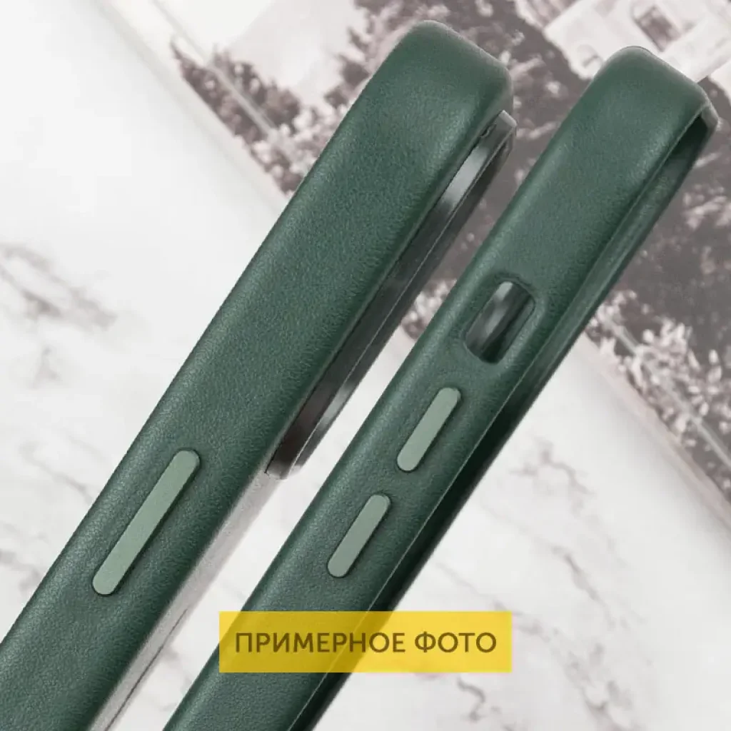 Чохол Leather Case (AAA) with MagSafe and Animation для Apple iPhone 16 Green