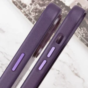 Чохол Leather Case (AAA) with MagSafe and Animation для Apple iPhone 16 Pro Dark Purple