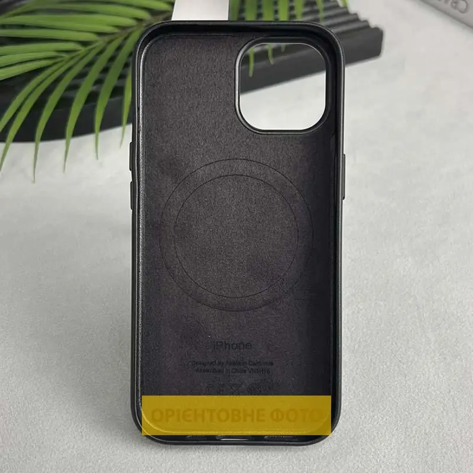 Чохол Leather Case (AAA) with MagSafe and Animation для Apple iPhone 16 Plus Black