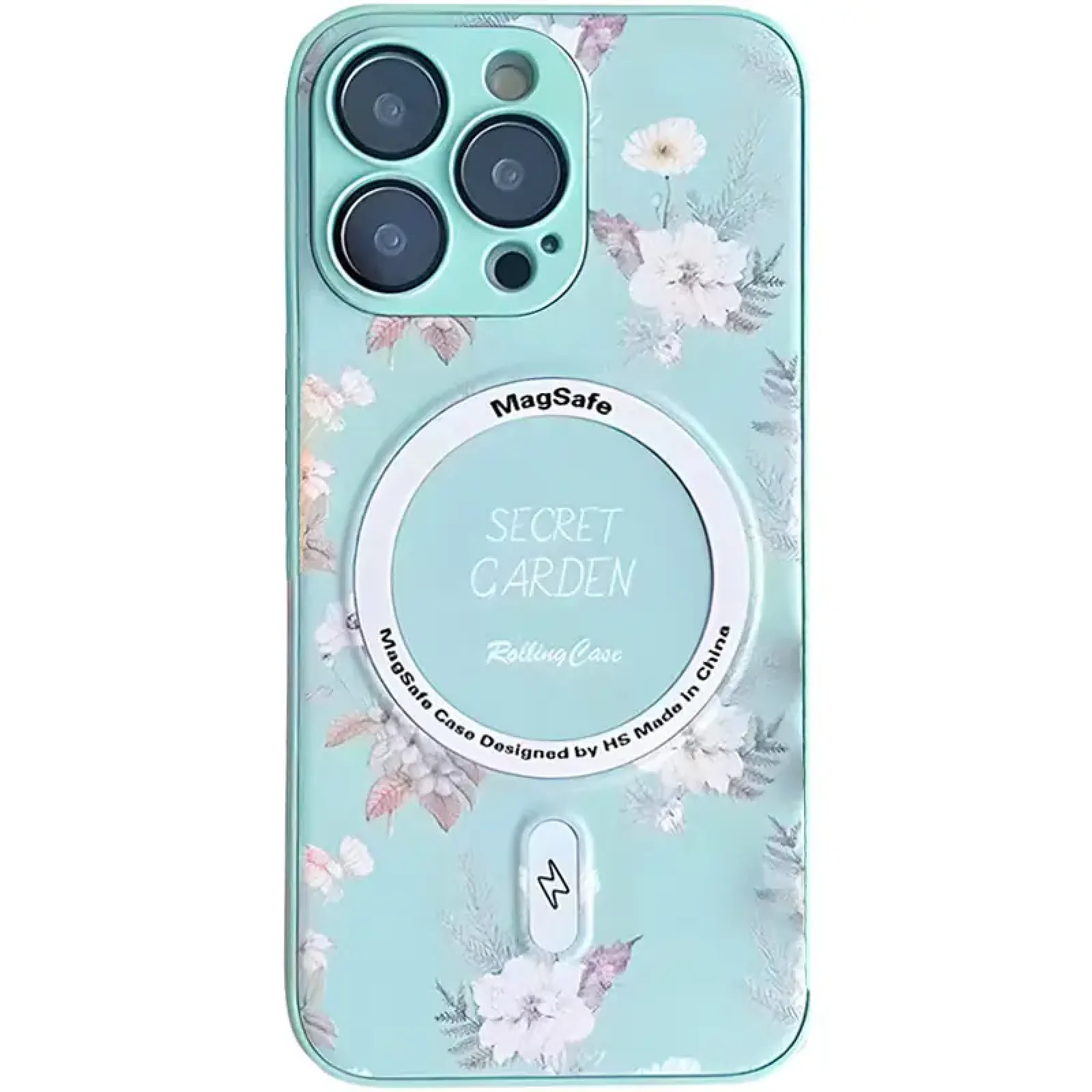 Чехол TPU+PC Secret Garden with MagSafe для Apple iPhone 16 Pro Max Mint