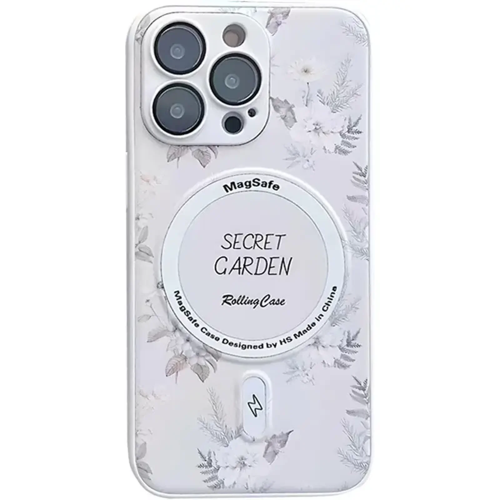 Чехол TPU+PC Secret Garden with MagSafe для Apple iPhone 16 Pro Max White