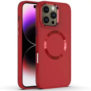 Колір: Червоний - Чохол Bonbon Metal Style with MagSafe для Apple iPhone 16 Pro Max Red