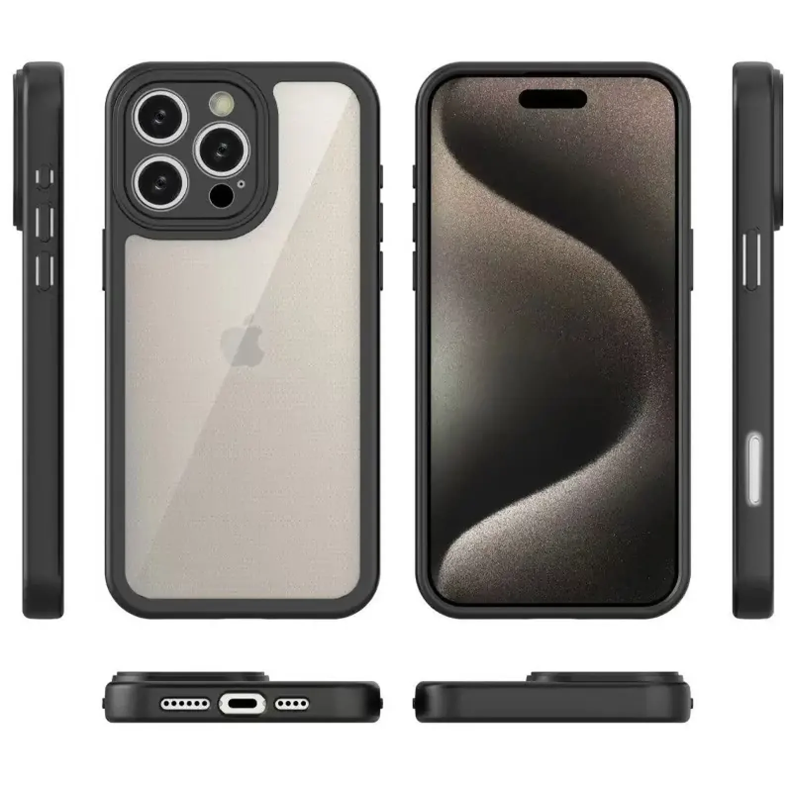 Чохол Transparent + Colour 1,5mm для Apple iPhone 16 Pro Max Black