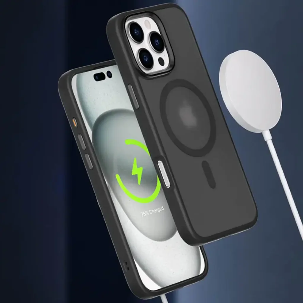 Чохол Metal Buttons with MagSafe Colorful для Apple iPhone 16 Pro Max Black