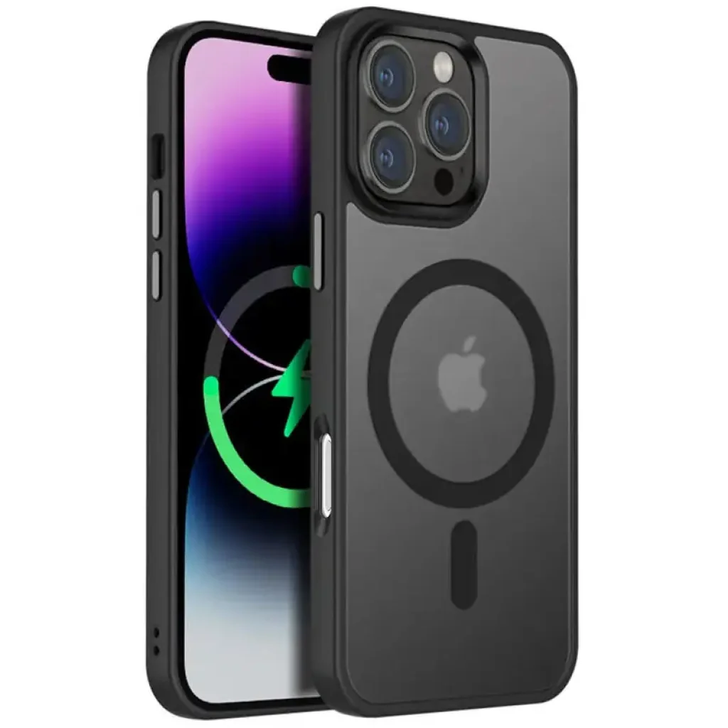 Чохол Metal Buttons with MagSafe Colorful для Apple iPhone 16 Pro Max Black