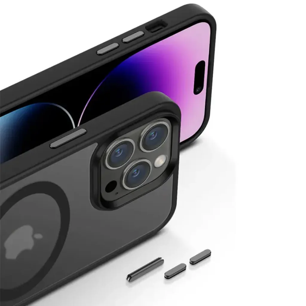 Чохол Metal Buttons with MagSafe Colorful для Apple iPhone 16 Pro Max Black