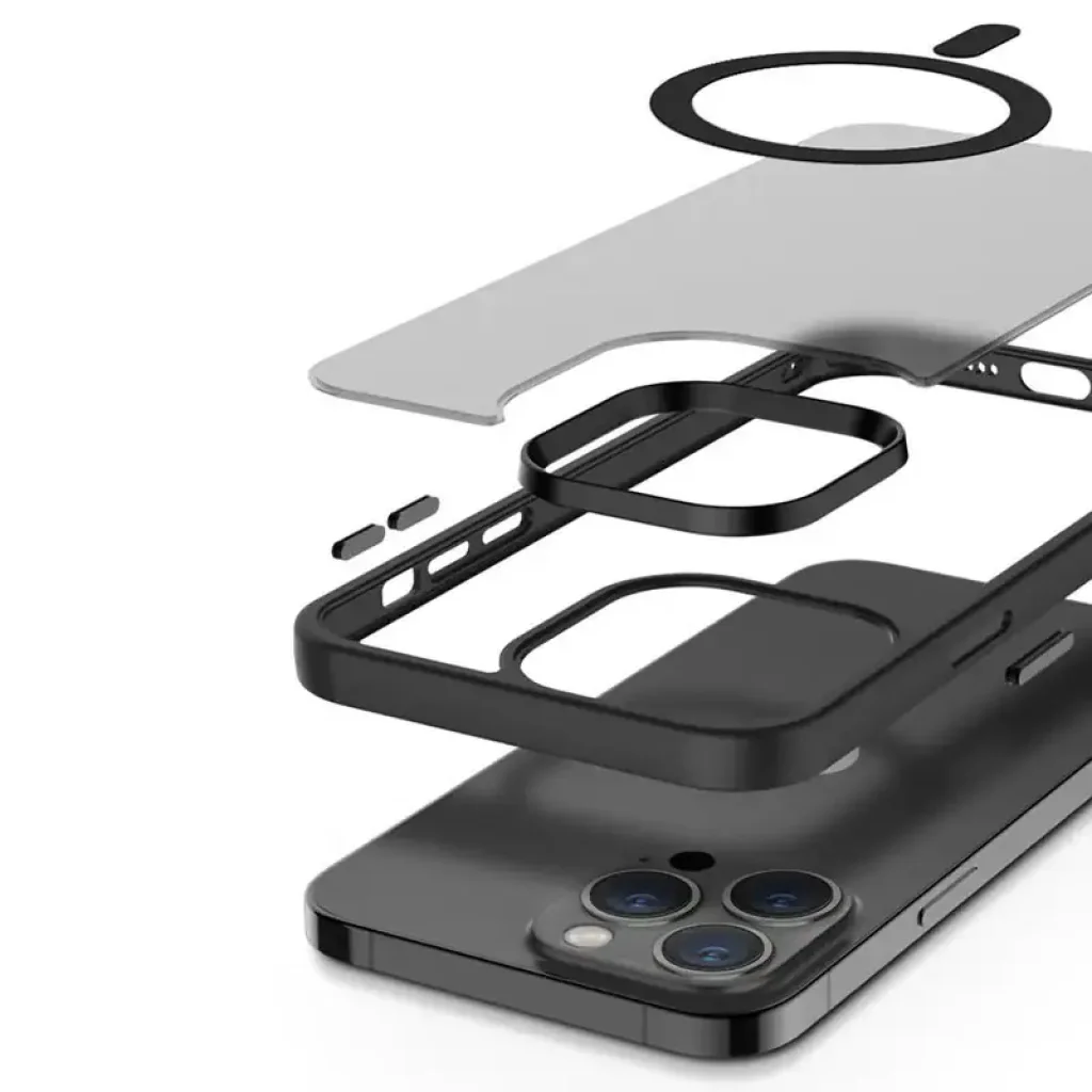 Чохол Metal Buttons with MagSafe Colorful для Apple iPhone 16 Pro Max Black