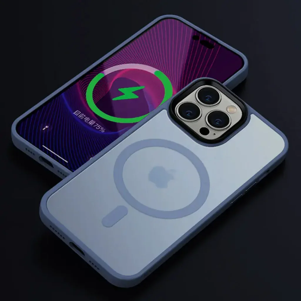 Чохол Metal Buttons with MagSafe Colorful для Apple iPhone 16 Pro Max Sierra Blue