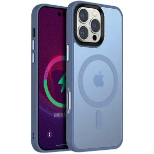 Чохол Metal Buttons with MagSafe Colorful для Apple iPhone 16 Pro Max Sierra Blue