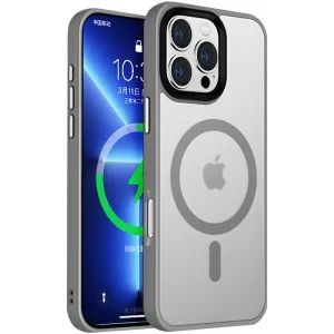 Чохол Metal Buttons with MagSafe Colorful для Apple iPhone 16 Pro Max Grey