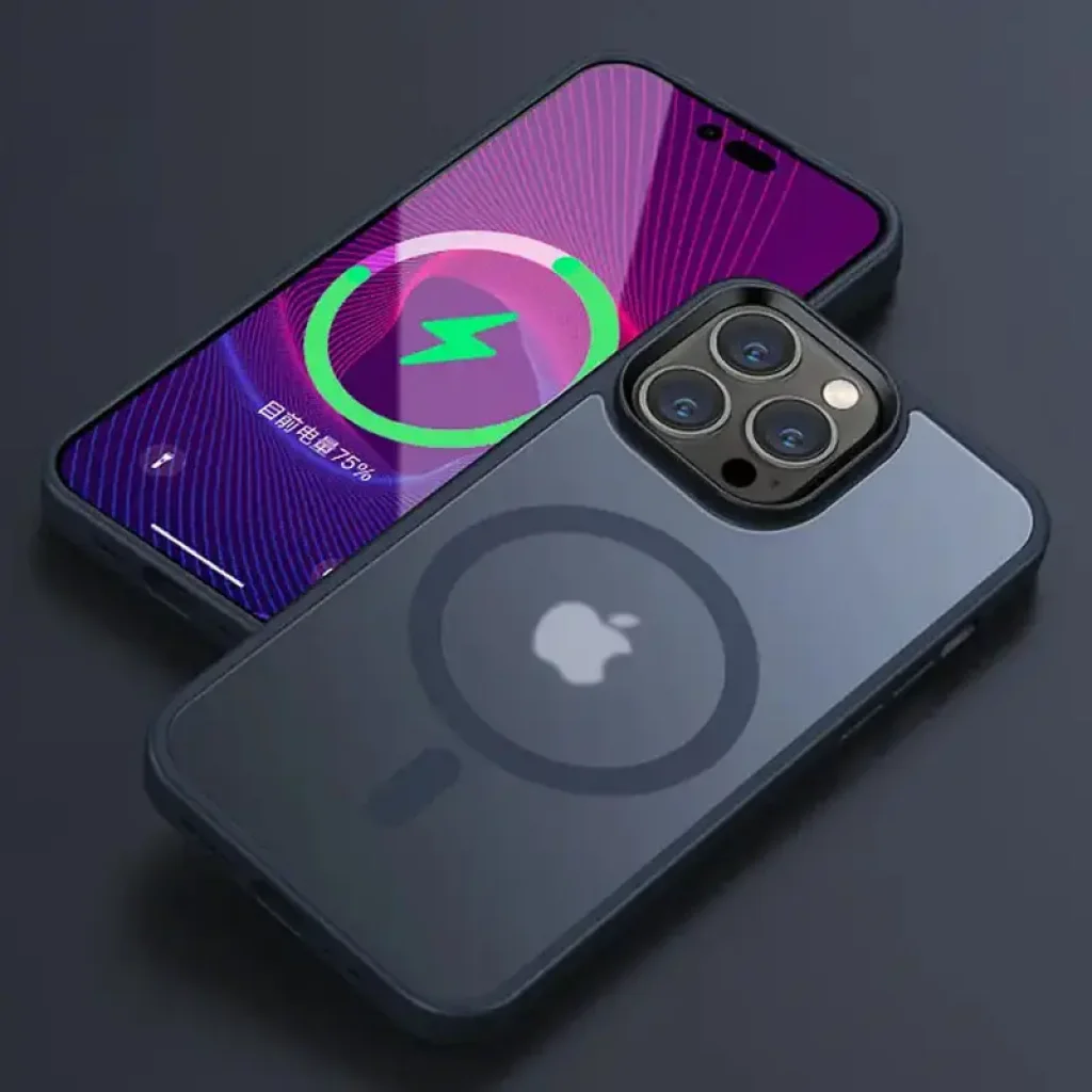 Чохол Metal Buttons with MagSafe Colorful для Apple iPhone 16 Pro Max Navy Blue