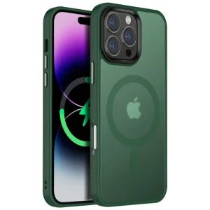 Чохол Metal Buttons with MagSafe Colorful для Apple iPhone 16 Pro Max Dark Green
