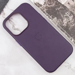 Чохол Leather Case (AAA) with MagSafe and Animation для Apple iPhone 16 Pro Max Dark Purple