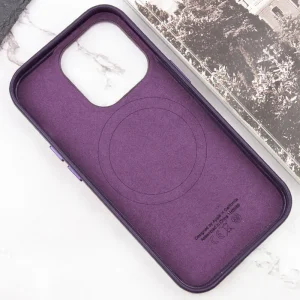 Чохол Leather Case (AAA) with MagSafe and Animation для Apple iPhone 16 Pro Max Dark Purple