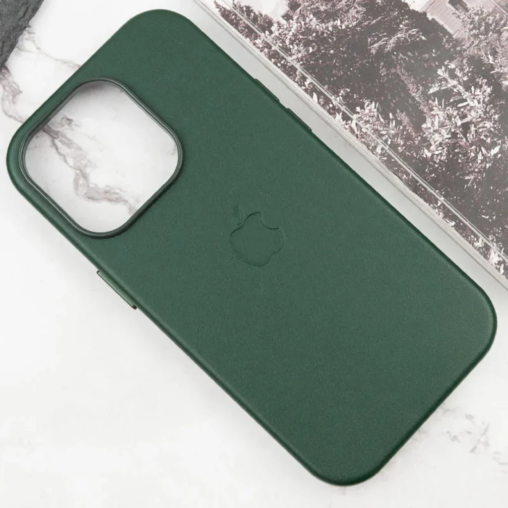 Чехол Leather Case (AAA) with MagSafe and Animation для Apple iPhone 16 Pro Max Green