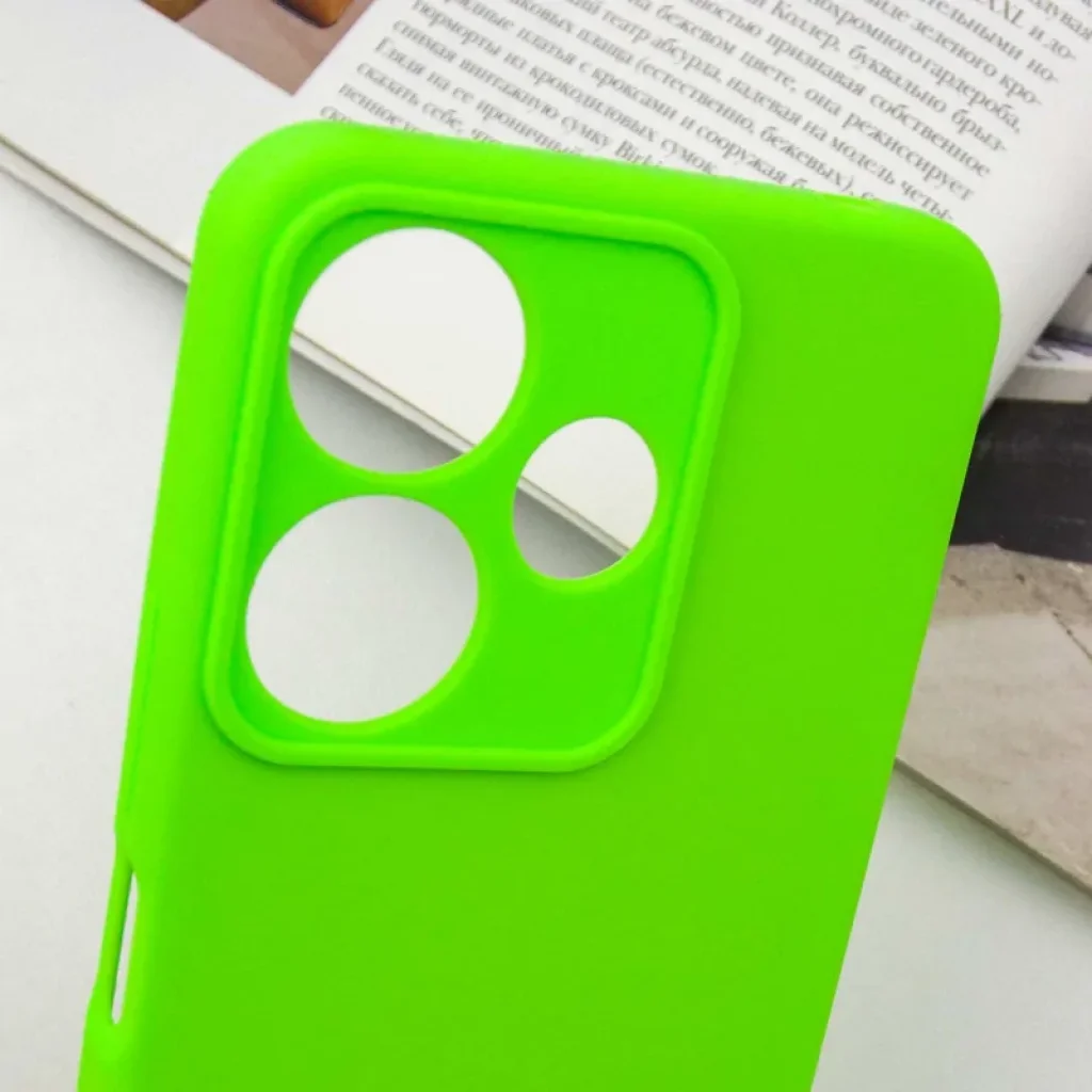 Чохол Silicone Cover Lakshmi Full Camera (AA) для Xiaomi Redmi 13 4G, Poco M6 4G Neon Green