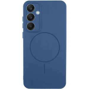 Цвет: Синий - Чехол Silicone Cover Lakshmi Full Camera (AA) with MagFit для Samsung Galaxy S24 FE Navy Blue