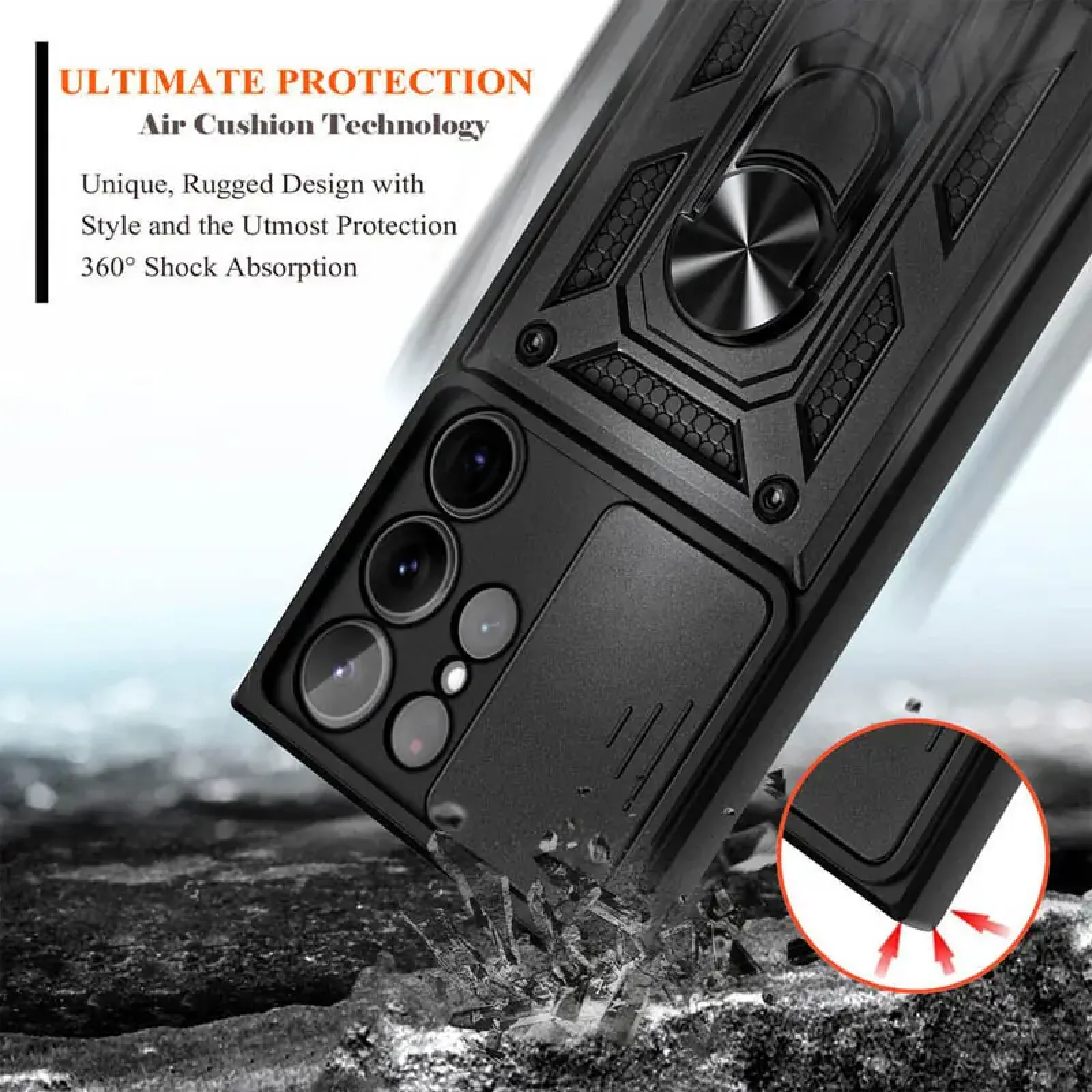 Чохол Camshield Serge Ring для Samsung Galaxy S25 Ultra Black
