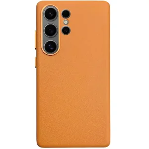 Колір: Помаранчевий - Чохол Leather Case (AAA) для Samsung Galaxy S25 Ultra Orange