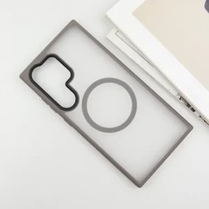 Чохол TPU+PC Metal Buttons with MagSafe Colorful для Samsung Galaxy S25 Ultra Grey