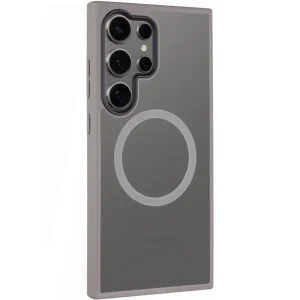 Чохол TPU+PC Metal Buttons with MagSafe Colorful для Samsung Galaxy S25 Ultra Grey