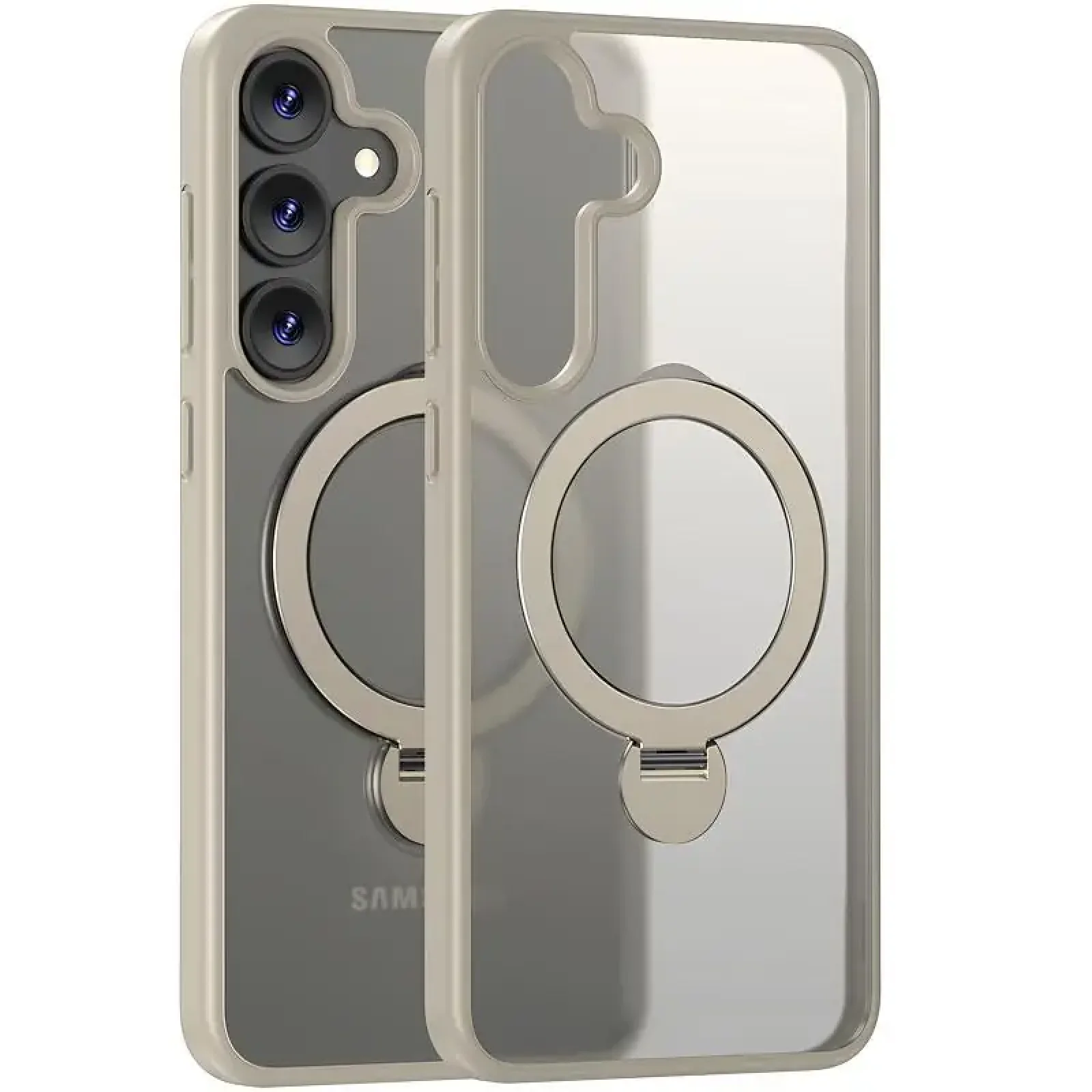 Чохол TPU+PC MagSafe Colorful HQ Ring для Samsung Galaxy S25 Plus Light Grey
