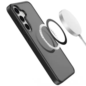 Чохол TPU+PC Metal Buttons with MagSafe Colorful для Samsung Galaxy S25 Plus Black