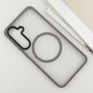Чохол TPU+PC Metal Buttons with MagSafe Colorful для Samsung Galaxy S25 Plus Grey