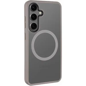 Цвет: Серый - Чохол TPU+PC Metal Buttons with MagSafe Colorful для Samsung Galaxy S25 Plus Grey