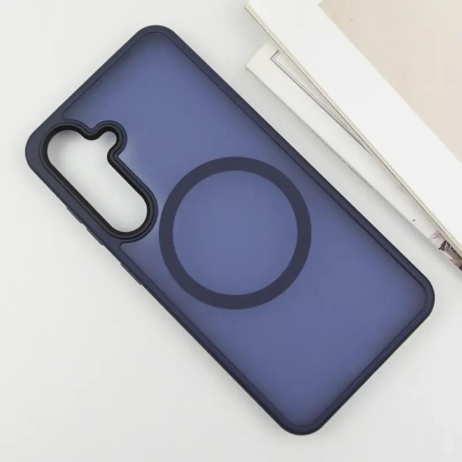 Чохол TPU+PC Metal Buttons with MagSafe Colorful для Samsung Galaxy S25 Plus Navy Blue