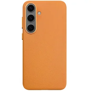 Цвет: Оранжевый - Чехол Leather Case (AAA) для Samsung Galaxy S25 Orange