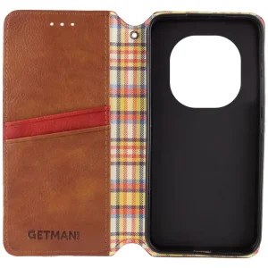 Чохол Getman Cubic PU Case для Xiaomi Redmi Note 14 Pro 5G, Xiaomi Redmi Note 14 Pro Plus 5G Brown