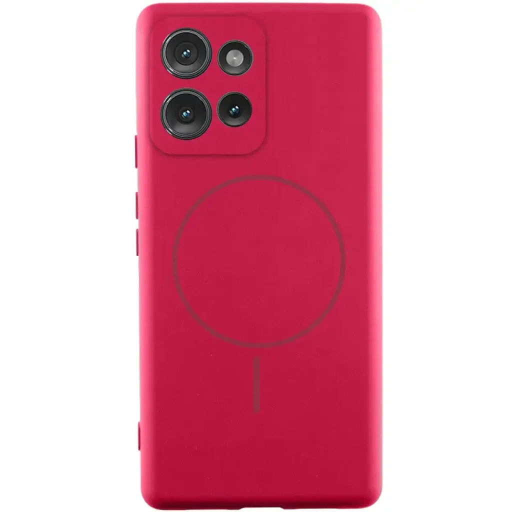 Чохол Silicone Cover Lakshmi Full Camera (AA) with MagFit для Motorola Moto G75 5G Rose Red