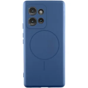 Чохол Silicone Cover Lakshmi Full Camera (AA) with MagFit для Motorola Moto G75 5G Navy Blue
