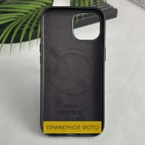 Чехол Leather Case (AAA) with MagSafe для Apple iPhone 16e Black