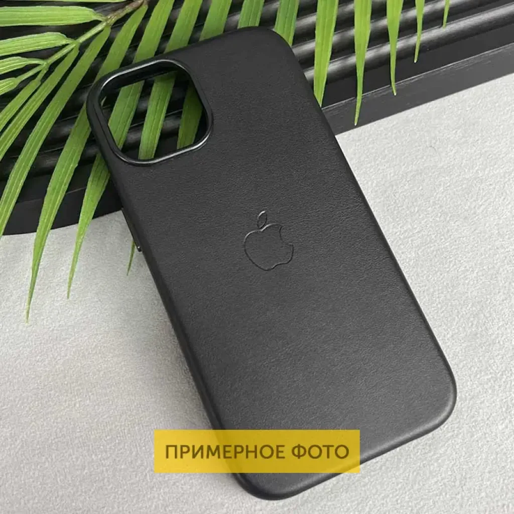 Чехол Leather Case (AAA) with MagSafe для Apple iPhone 16e Black