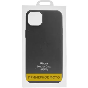 Чехол Leather Case (AAA) with MagSafe для Apple iPhone 16e Black