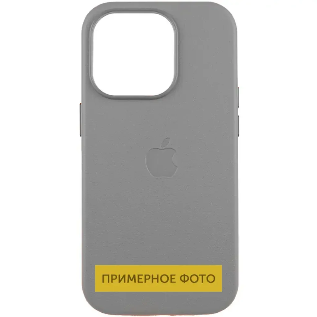 Чехол Leather Case (AAA) with MagSafe для Apple iPhone 16e Light Gray